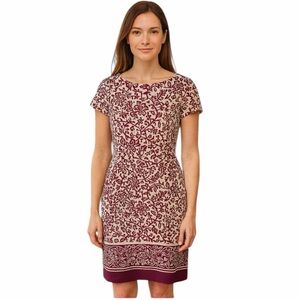 Vintage Talbots Women’s 100% Silk Floral Sheath Dress Size 8 Career Office